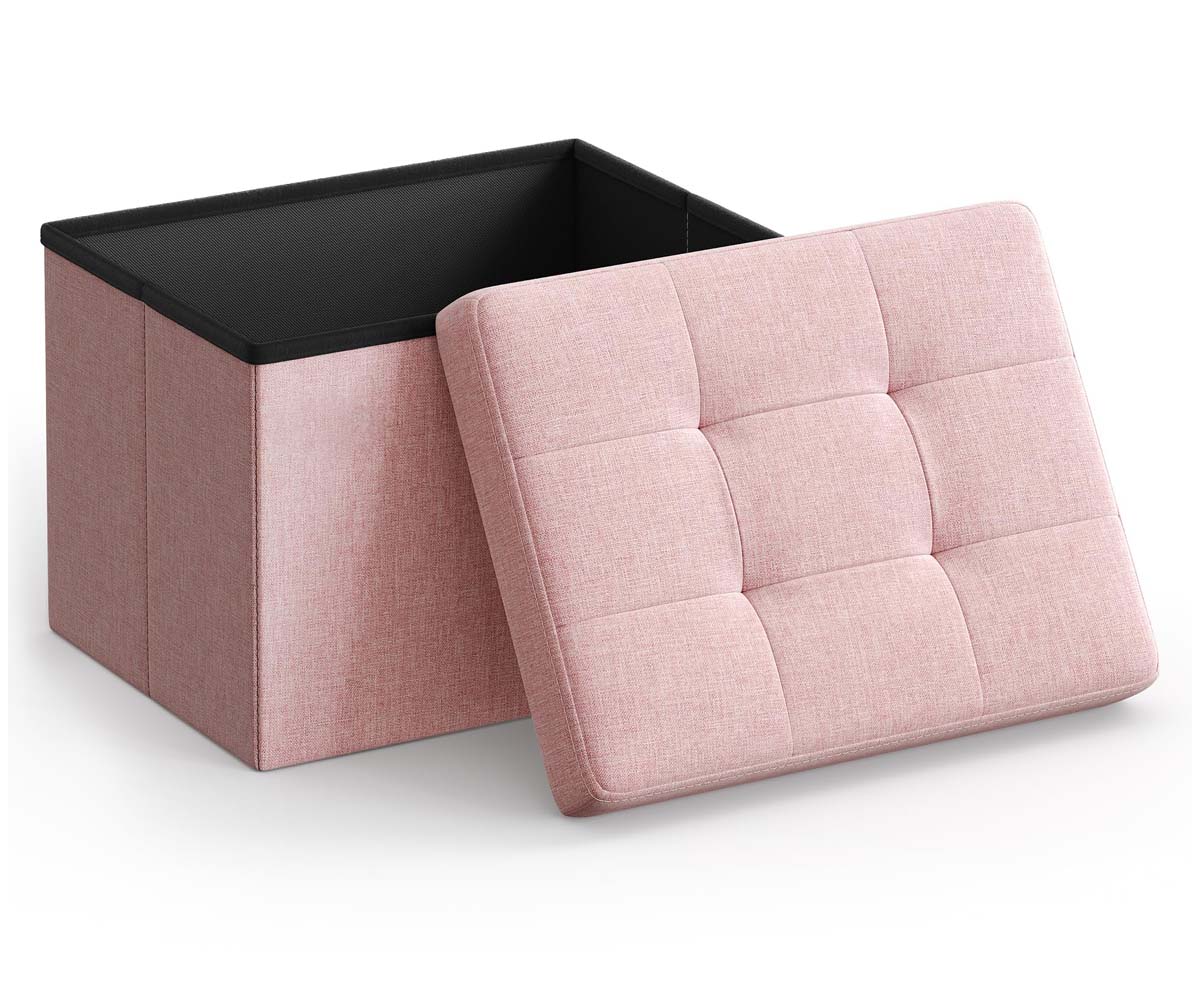 Foldable Storage Ottoman with Lid